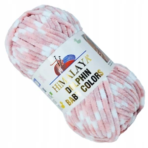 Włóczka HIMALAYA Dolphin Baby COLORS pluszowa 100g BIAŁA BEŻOWA 80428