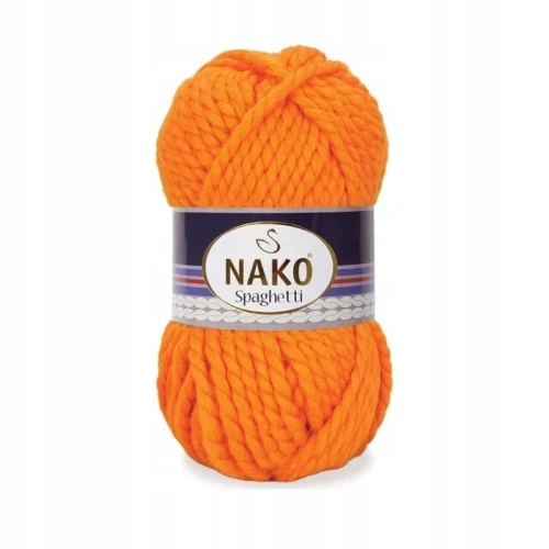 Włóczka NAKO Spaghetti Akryl gruba ORANŻ 93