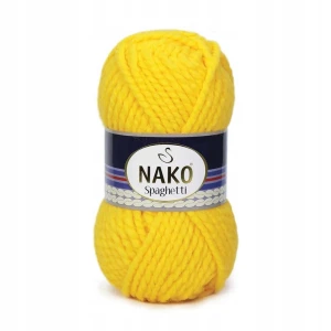 Włóczka NAKO Spaghetti Gruba Akryl 100g ŻÓŁTA 1253