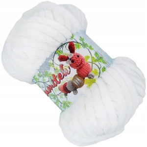 Włóczka pluszowa Aksamitek 50g 150 BIAŁA