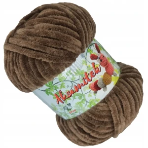 Włóczka pluszowa Aksamitek 50g 1467 BRĄZOWA