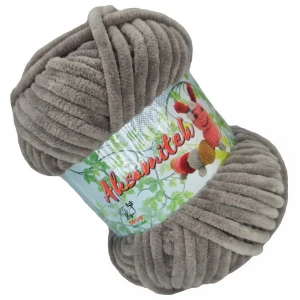 Włóczka pluszowa Aksamitek 50g 1465 SZARA