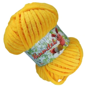 Włóczka pluszowa Aksamitek 50g 32 ŻÓŁTA