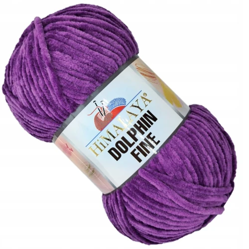Włóczka pluszowa cienka HIMALAYA Dolphin Fine 100g/175m FIOLETOWA 80521