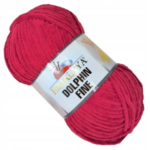 Włóczka pluszowa cienka HIMALAYA Dolphin Fine 100g CIEMNA CZERWONA 80527