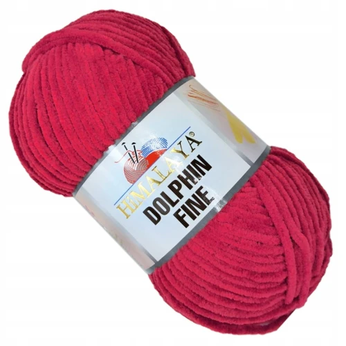 Włóczka pluszowa cienka HIMALAYA Dolphin Fine 100g CIEMNA CZERWONA 80527