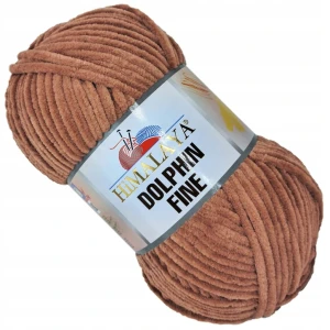 Włóczka pluszowa cienka HIMALAYA Dolphin Fine 100g/175m BRĄZOWA 80518