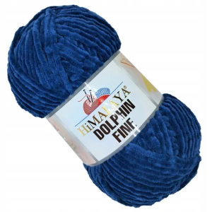 Włóczka pluszowa cienka HIMALAYA Dolphin Fine 100g/175m GRANATOWA 80511