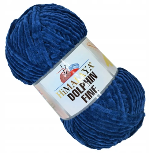 Włóczka pluszowa cienka HIMALAYA Dolphin Fine 100g/175m GRANATOWA 80511