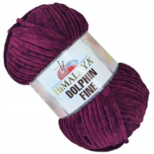 Włóczka pluszowa cienka HIMALAYA Dolphin Fine 100g/175m ŚLIWKOWA 80520