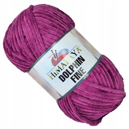 Włóczka pluszowa cienka HIMALAYA Dolphin Fine 100g/175m CIEMNY WRZOS 80519