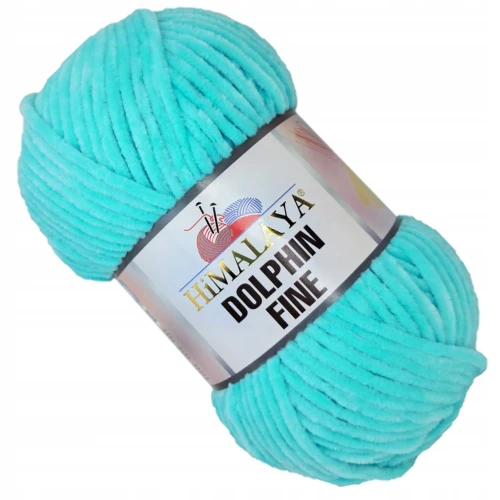 Włóczka pluszowa cienka HIMALAYA Dolphin Fine 100g/175m TURKUSOWA 80516