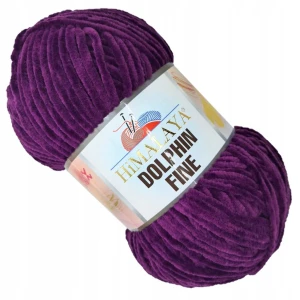 Włóczka pluszowa cienka HIMALAYA Dolphin Fine 100g/175m ŚLIWKOWA 80514
