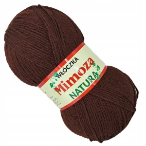 Włóczka Mimoza 100% akryl 100g/330m CIEMNA BRĄZOWA 217