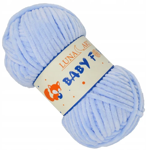 Włóczka Baby Fox pluszowa gruba 100g BŁĘKITNA 49