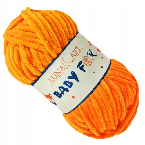 Włóczka Baby Fox pluszowa gruba 100g POMARAŃCZOWA 67