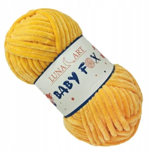 Włóczka Baby Fox pluszowa gruba miękka 100g CIEMNA ŻÓŁTA 38