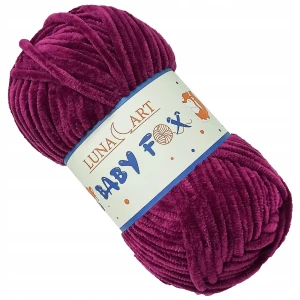 Włóczka Baby Fox pluszowa gruba 100g ŚLIWKOWA 66