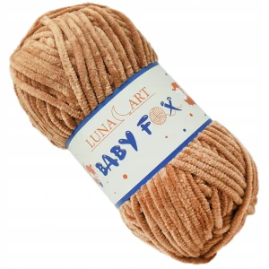 Włóczka Baby Fox pluszowa gruba 100g BRĄZOWA 41