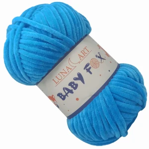 Włóczka Baby Fox pluszowa gruba 100g NIEBIESKA 12