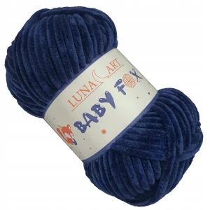 Włóczka Baby Fox pluszowa gruba 100g GRANATOWA 17