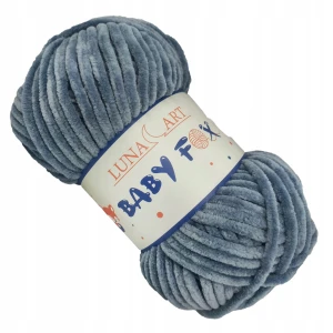 Włóczka Baby Fox pluszowa gruba 100g SZARA 30