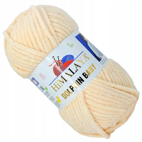 Włóczka HIMALAYA Dolphin Baby gruba pluszowa 100g CIELISTA 80333